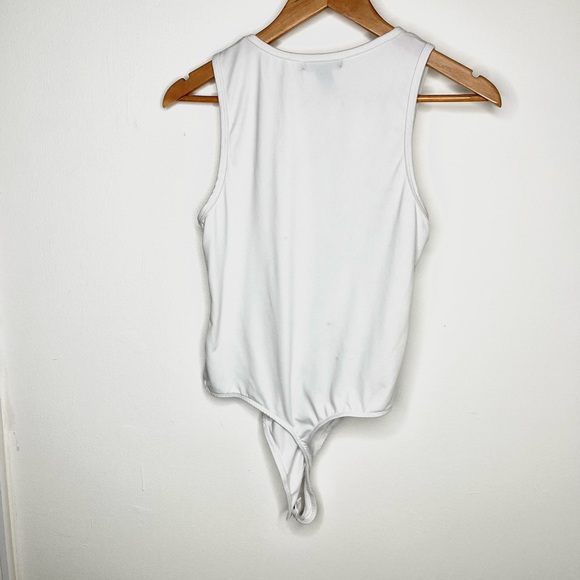 NWOT White Cutout Bodysuit - Picture 3 of 3